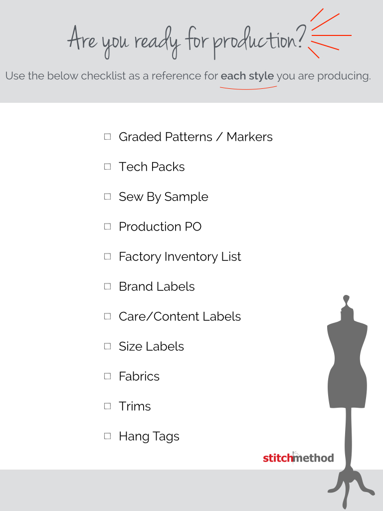 Fashion Design Production Checklist for Manufacturing: Successful Fashion Designer Podcast Interview with Abbie Ellis of Stitch Method by Sew Heidi