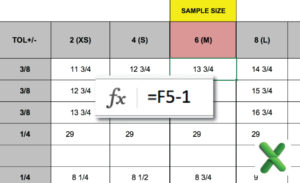 How to calculate your graded spec rules for fashion design tech packs & spec sheets in Excel: The Successful Fashion Designer tutorial by Sew Heidi