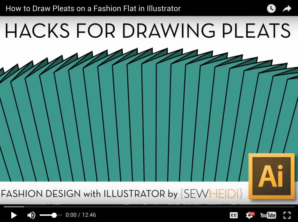 How to Draw Pleats on a Fashion Flat in Illustrator tutorial by {Sew Heidi}