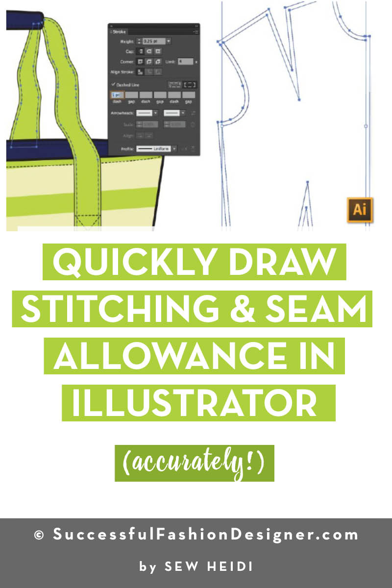 How to Draw Stitching & Seam Allowance in Illustrator (accurately!)