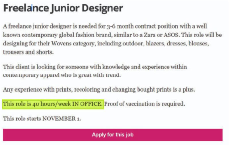 Freelance Fashion Design Permalance Job