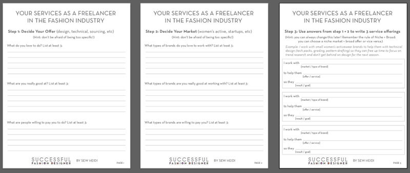 Free Downloadable Template for Freelance Fashion Designer Services by Sew Heidi