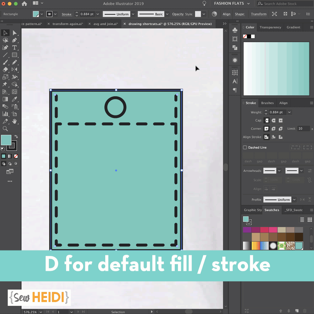 Adobe Illustrator Shortcuts for Color and Repeating Patterns (with animated  GIFs!) - Courses & Free Tutorials on Adobe Illustrator, Tech Packs &  Freelancing for Fashion Designers