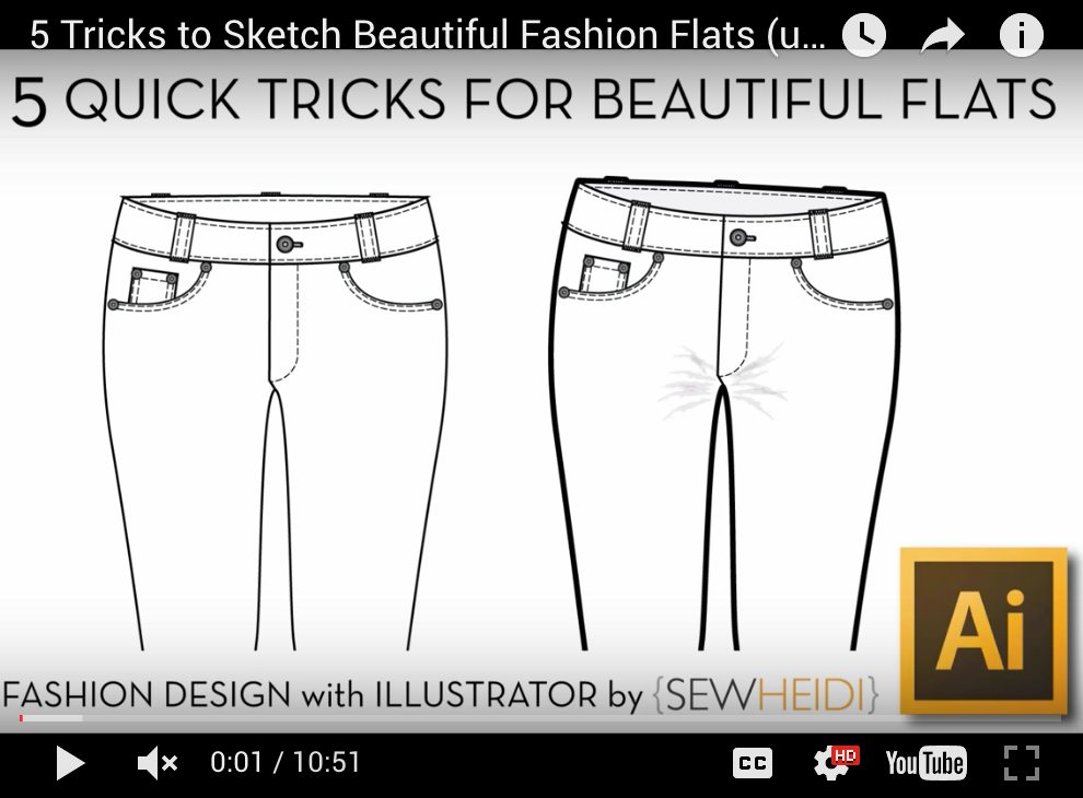 Sketch Beautiful Flats in Illustrator Video Tutorial {Sew Heidi}