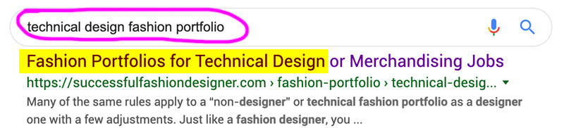 Fashion Design Technical Portfolio